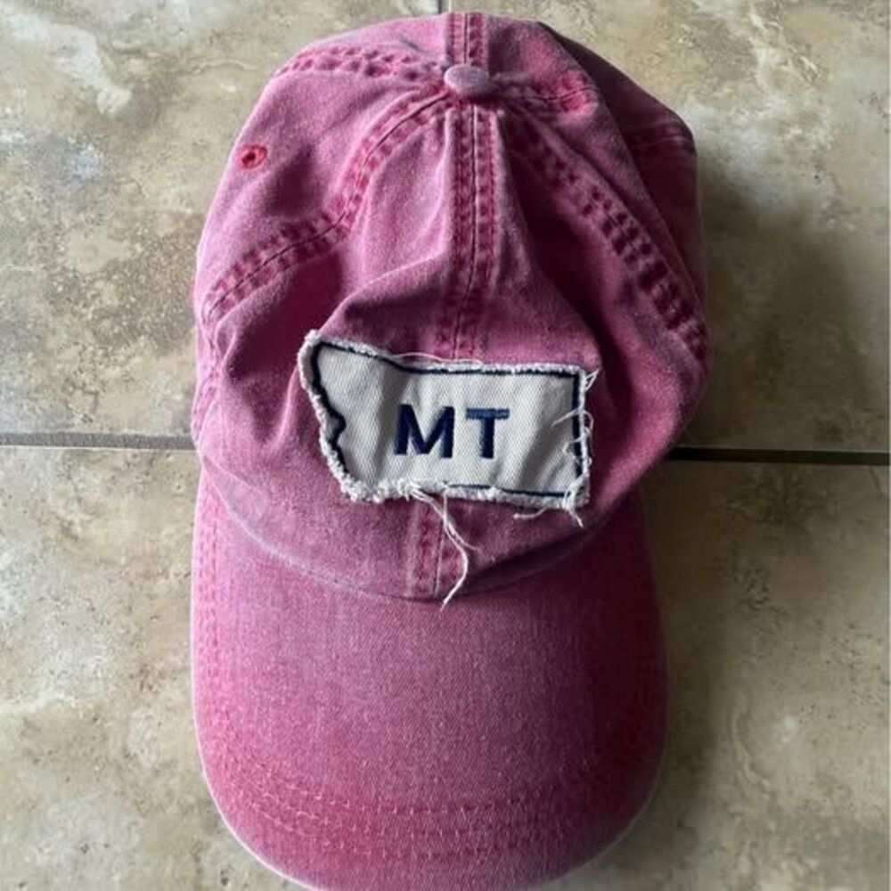 Vintage 2000s Ahead Montana Faded Pink Strapback Dad Hat Cap OSFM